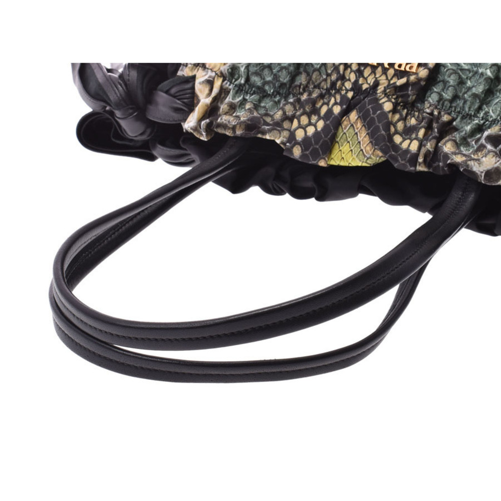 Prada Tote Bag Black Python Nylon Nappa - image 3